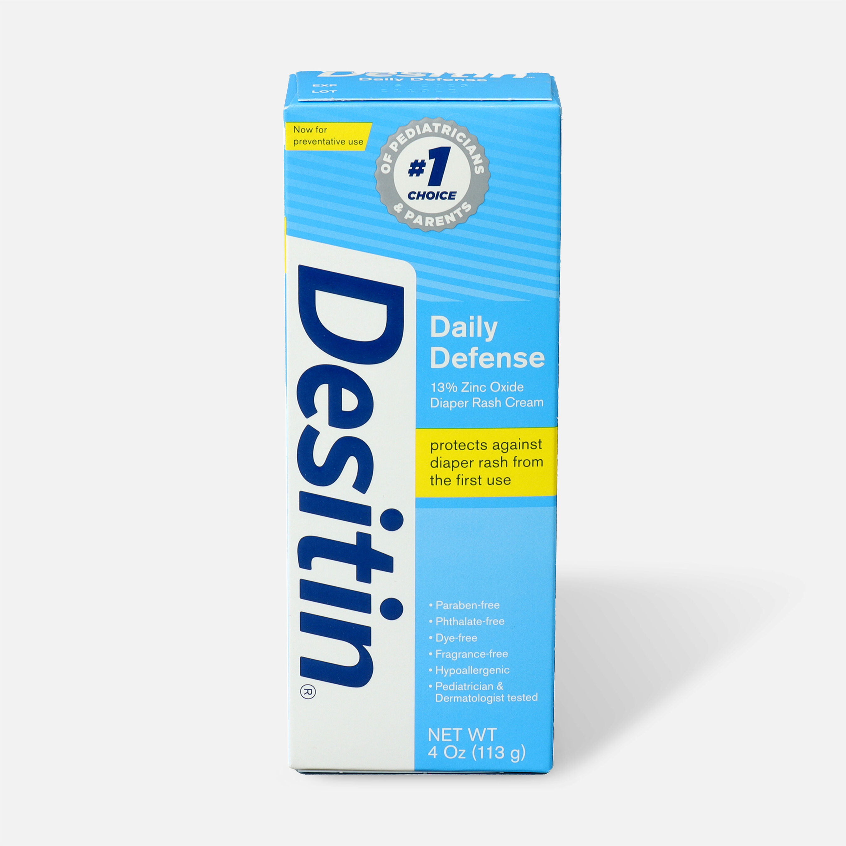 HSA Eligible Desitin Daily Defense Zinc Oxide Diaper Rash Cream FF 4 oz