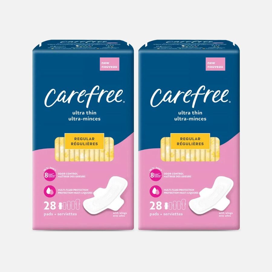 Carefree Ultra Thin Regular Pads with Wings, 28 ct. (2-Pack), , large image number 0