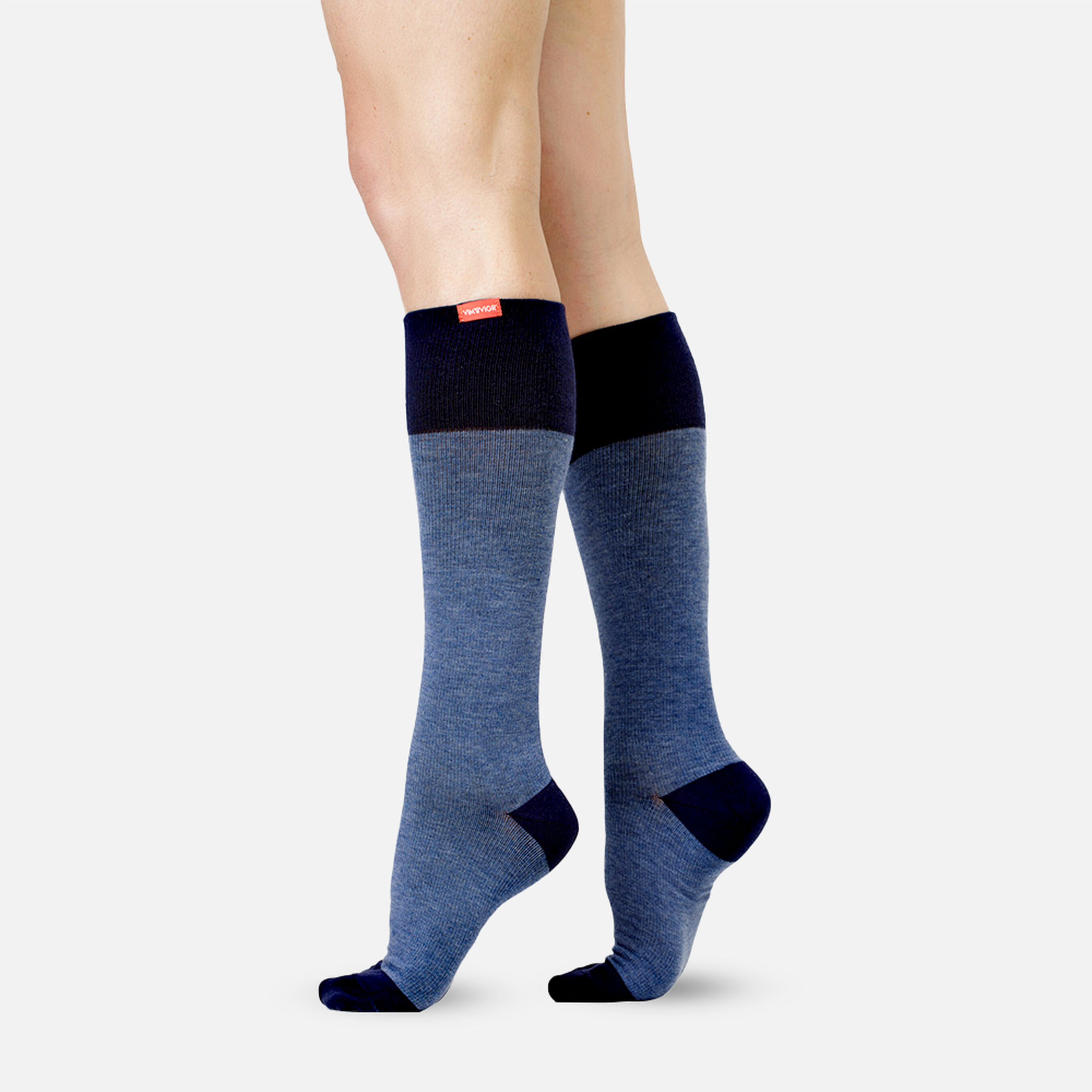 VIM & VIGR Cotton Socks, Heathered Collection Navy, 3040 mmHg