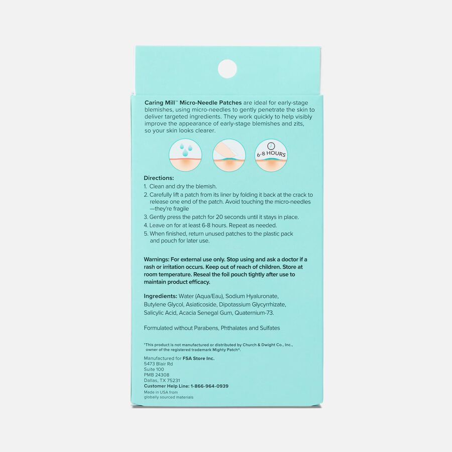 Caring Mill&trade; Micro-Needle 2-in-1 Salicylic Hydrocolloid Patches, 9 ct., , large image number 1