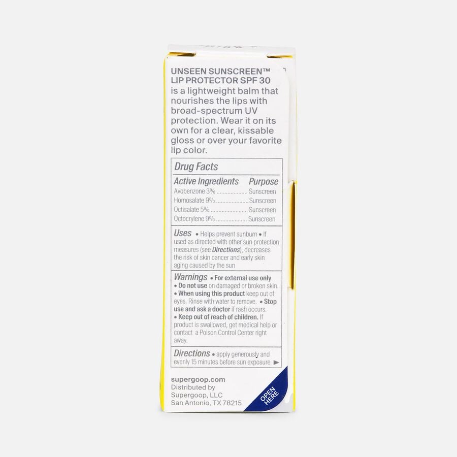 Supergoop! Unseen Sunscreen Lip Protector, SPF 30, 0.12 oz., , large image number 1