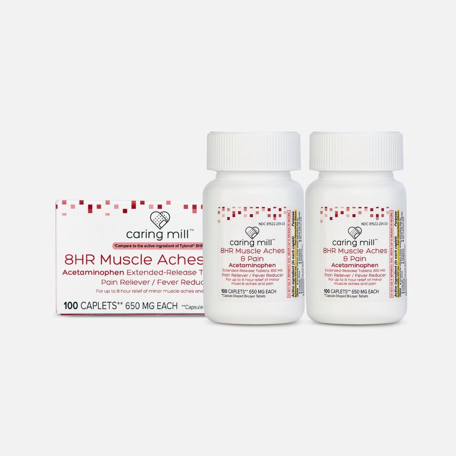 Caring Mill 8 HR Muscle Aches & Pain Tablets, 100 ct. (2-Pack), , large image number 0