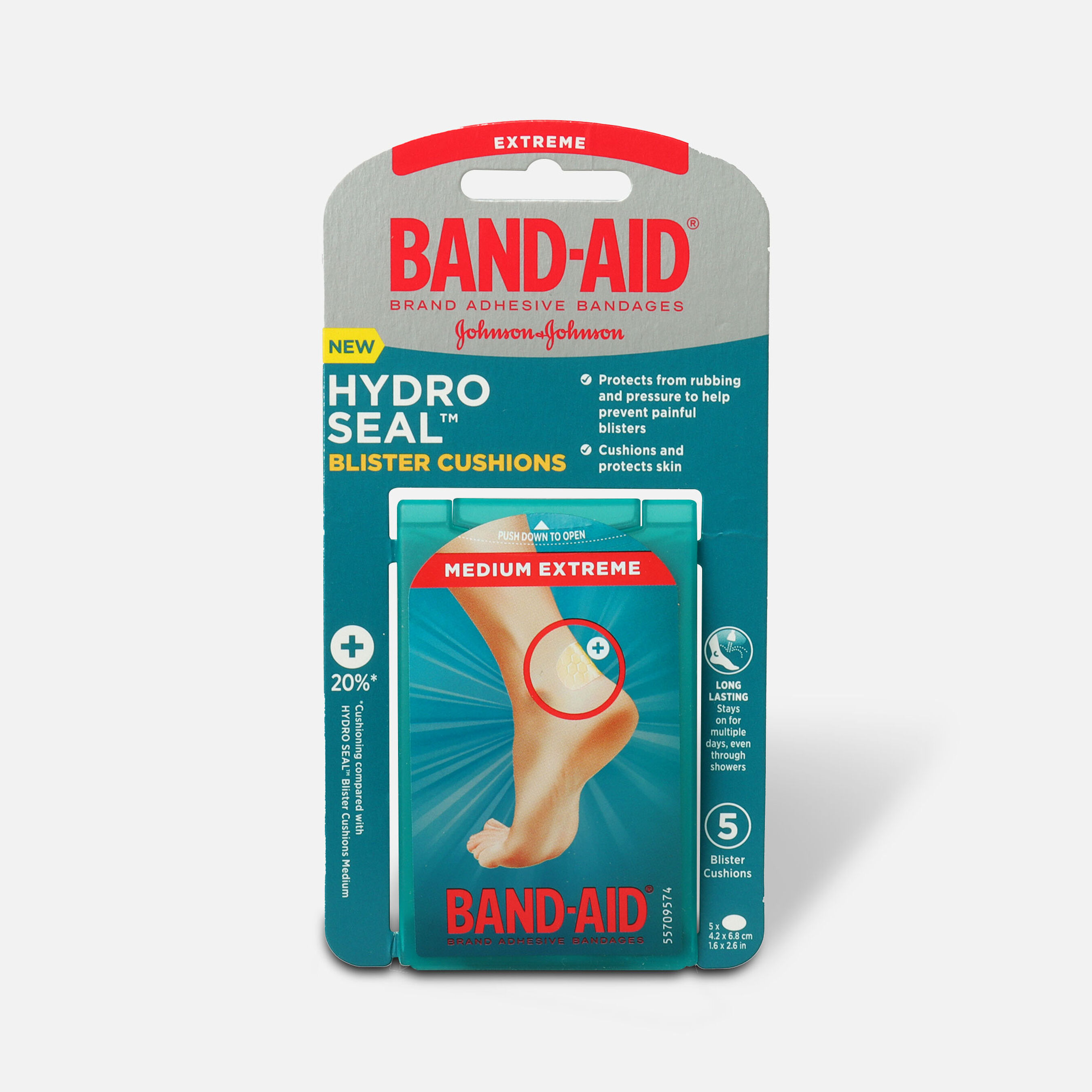 BandAid Hydro Seal Blister Cushion Bandages, Waterproof Adhesive Pads