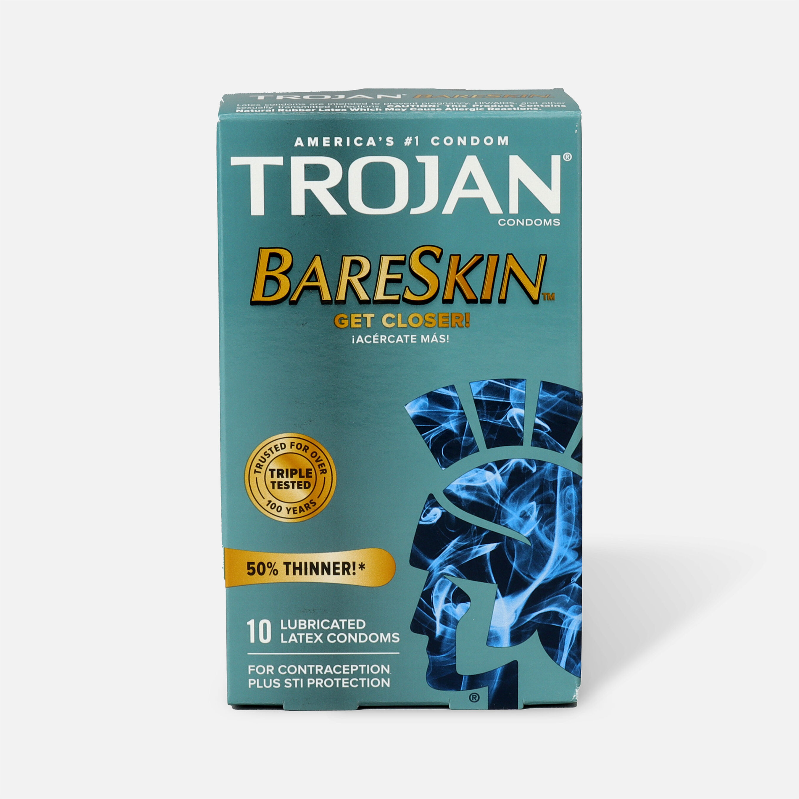Trojan Sensitivity Bareskin Premium Latex Condoms, 10 Ea