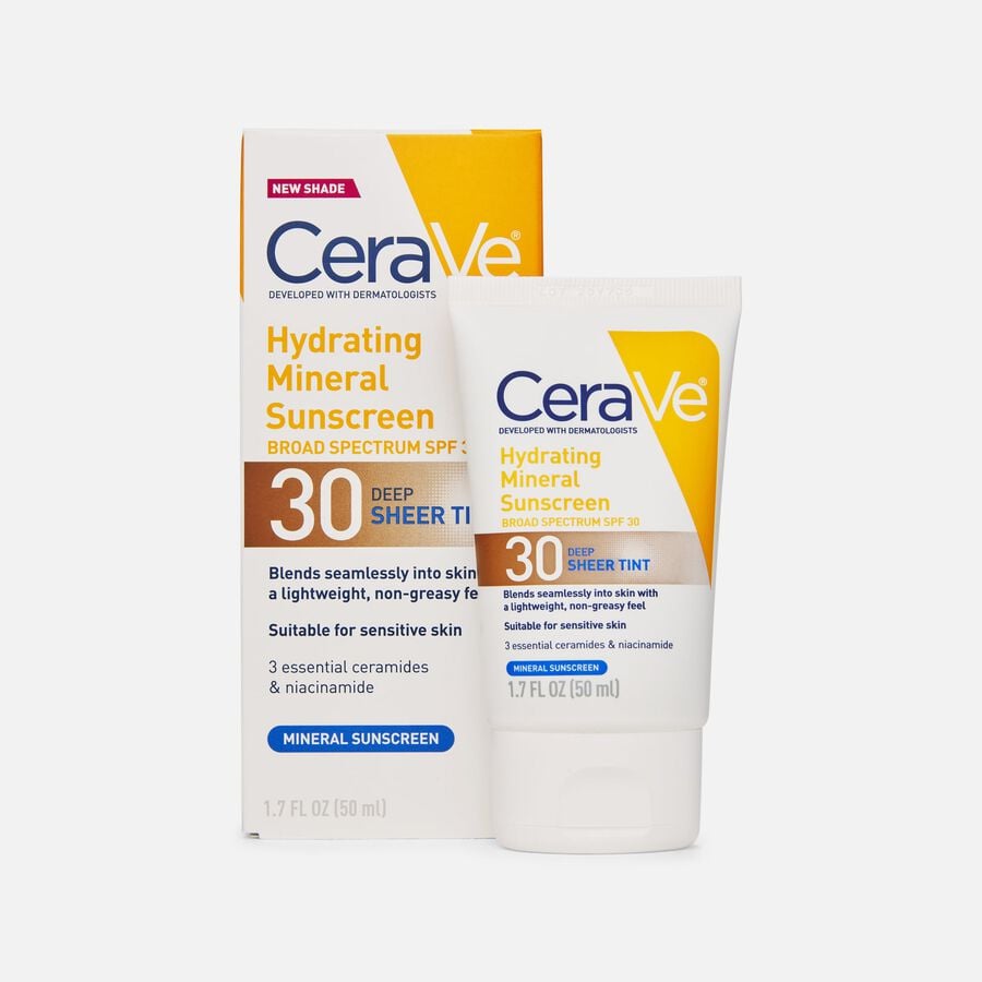 CeraVe Hydrating Mineral Tinted Sunscreen, SPF 30, 1.7 fl oz., , large image number 0