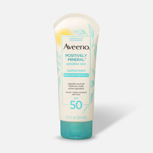 Aveeno Positively Mineral Sensitive Sunscreen Lotion SPF 50, 3 fl oz.