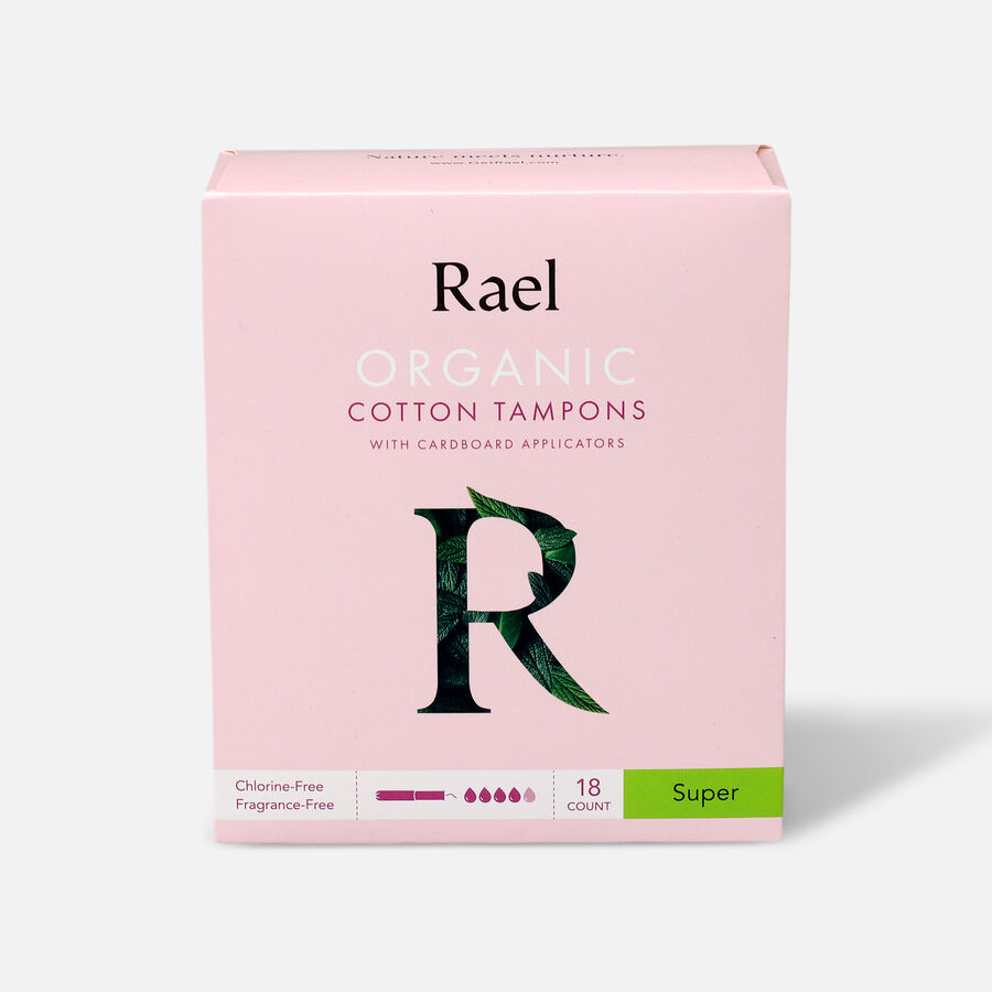Rael Organic Cotton Tampons with Cardboard Applicator, , large image number 1