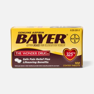 Genuine Bayer Aspirin, 325 mg Tablets, 100 ct.