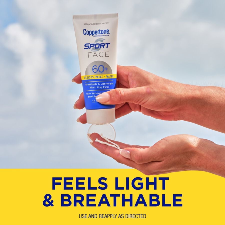 Coppertone Sport Face Sunscreen Lotion, SPF 60+,  2.5 fl oz., , large image number 2