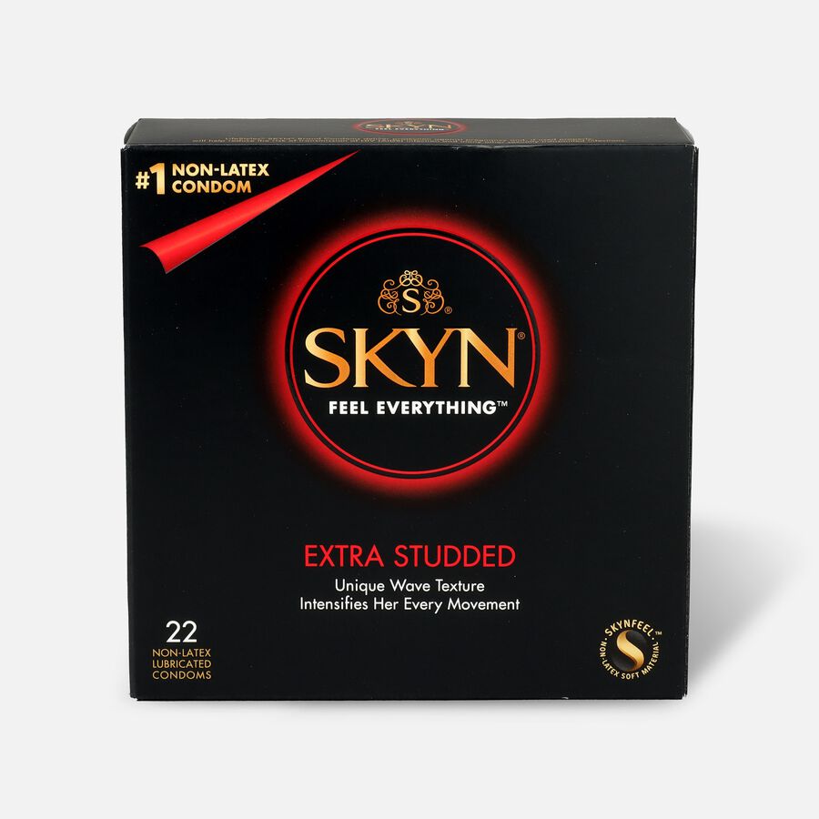 Lifestyles SKYN Extra Studded Non-Latex Condoms, 22 ct., , large image number 0