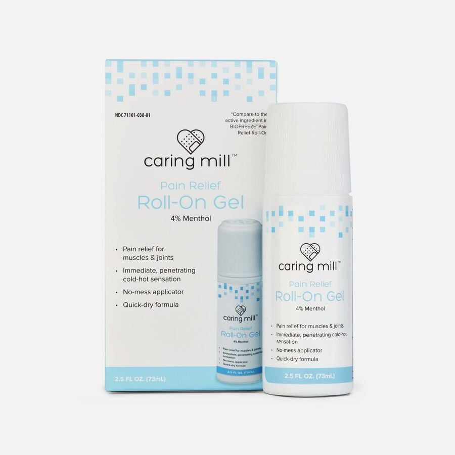 Caring Mill™ Menthol Pain Relief Roll-On Gel, 2.5 fl oz., , large image number 0