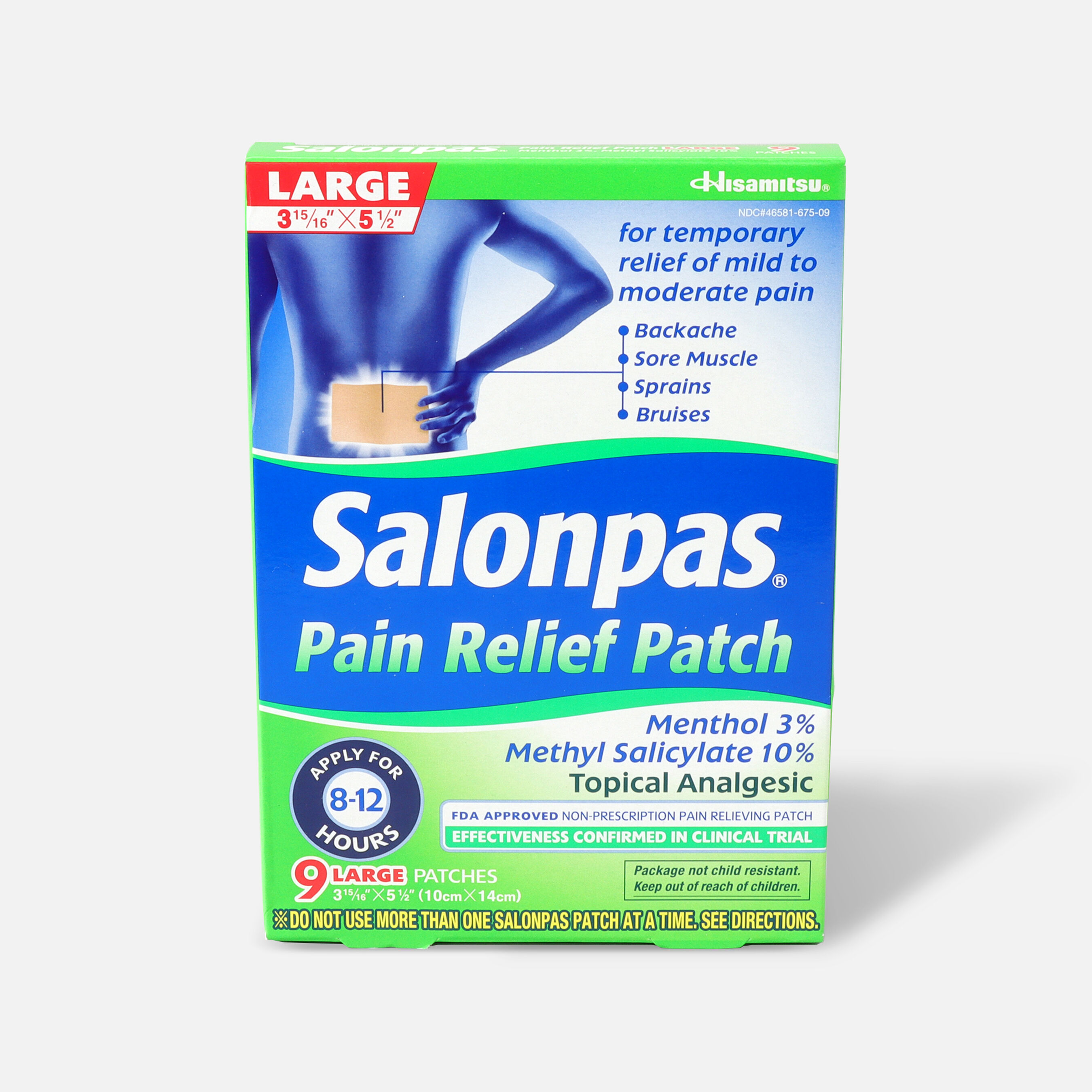Salonpas Pain Relieving Patch, Large, 9 ct.
