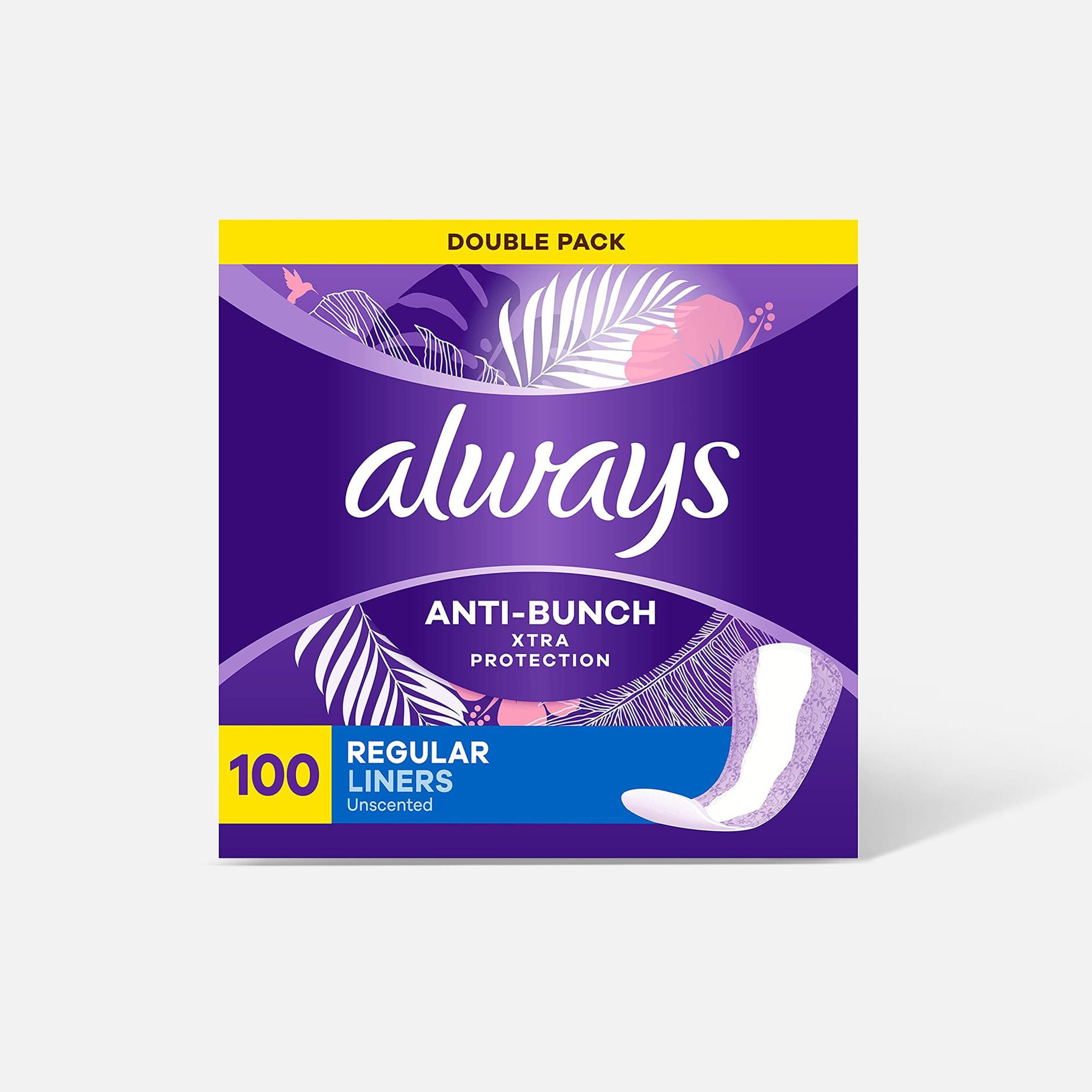 HSA Eligible Always Panty Liners, Regular, Unscented, 100 ct. HSA