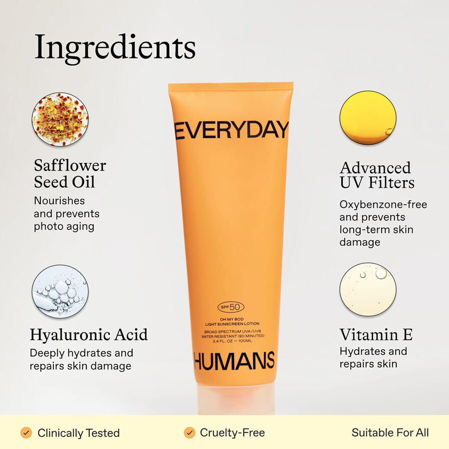 Everyday Humans Oh My Bod! SPF 50 Sunscreen Lotion, 100 g, , large image number 2