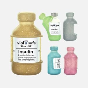 Vial Safe Insulin Vial Protector, Size Short, Glitter Multi-Color, 5-Pack