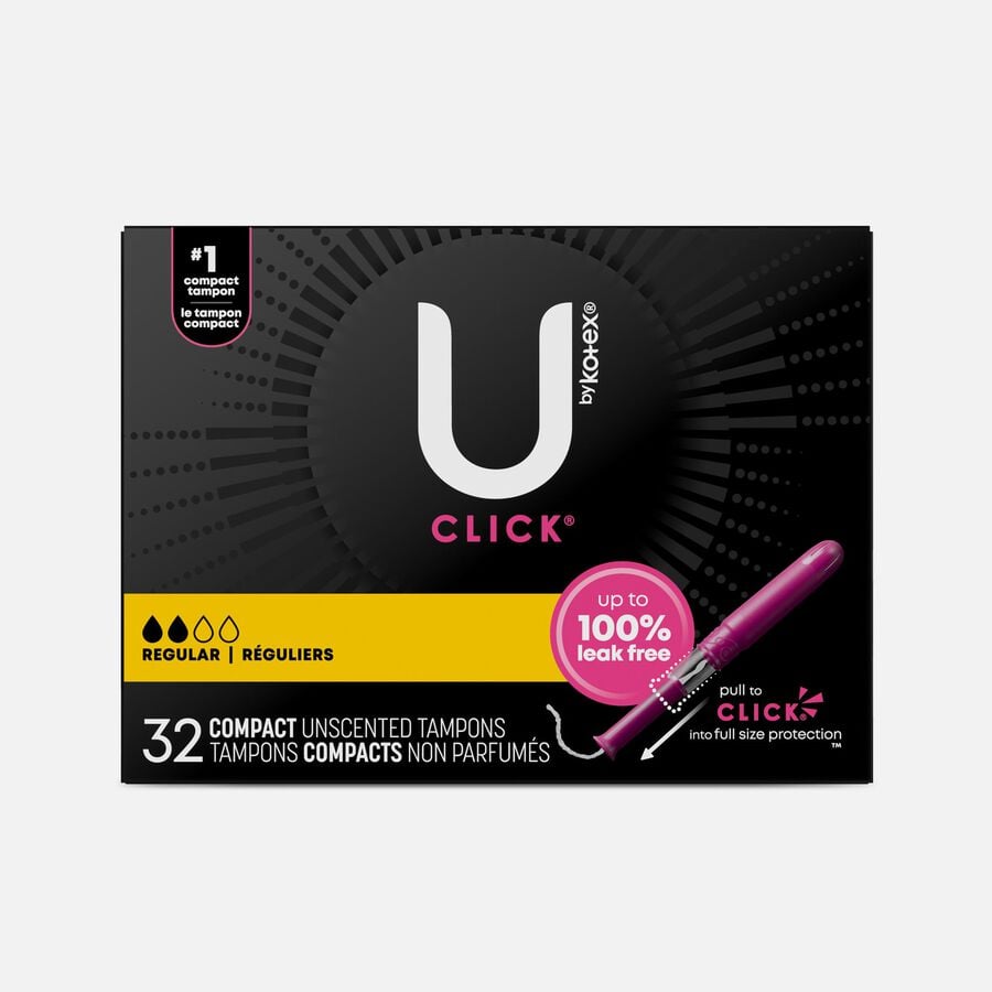 U by Kotex Click Compact Tampons, Regular Absorbency, , large image number 1