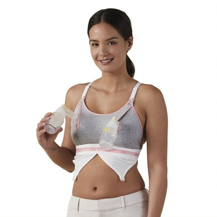 Clip and Pump Hands-Free Nursing Bra Accessory, Dove Heather, , large image number 9