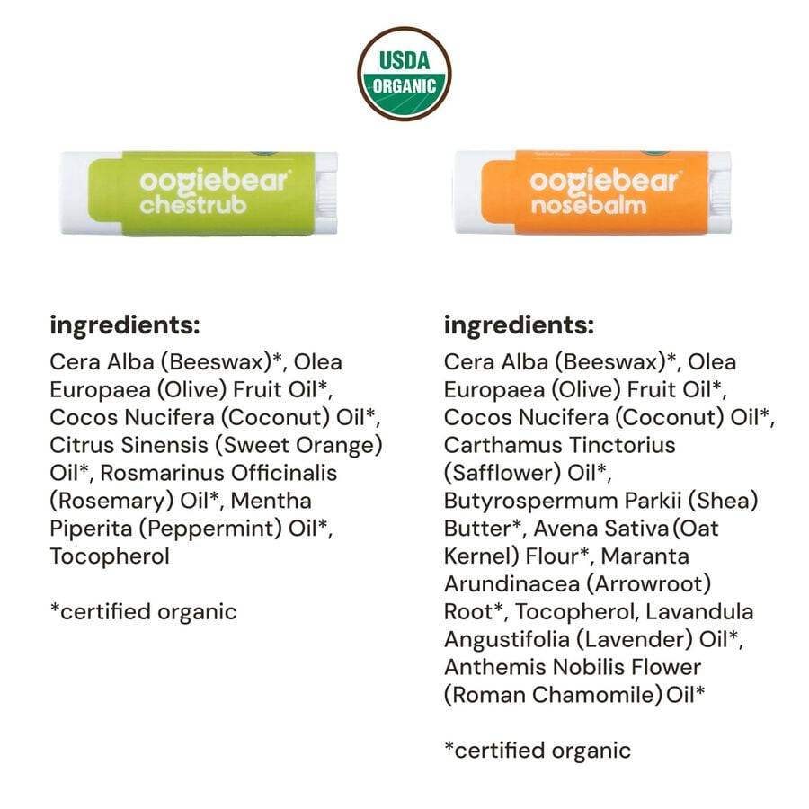 Oogiebear Organic Mini Nosebalm and Chestrub, , large image number 4