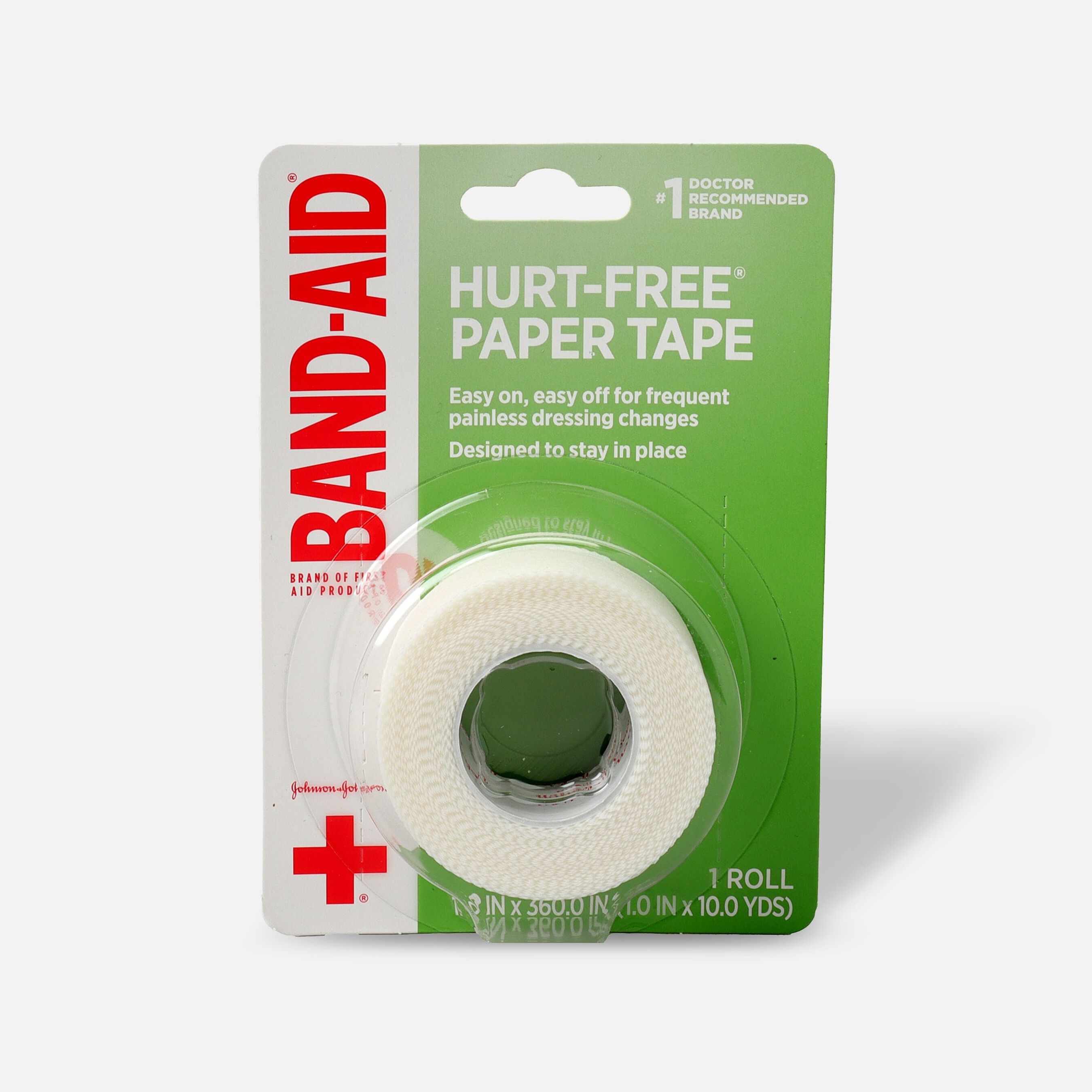 BANDAID® HURTFREE® Paper Tape, 1" x 10yds 1 roll