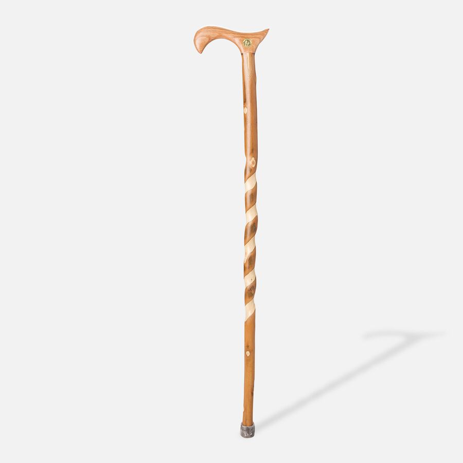 Brazos Free Form Handcrafted Wood Cane with Derby Handle, 37", , large image number 0