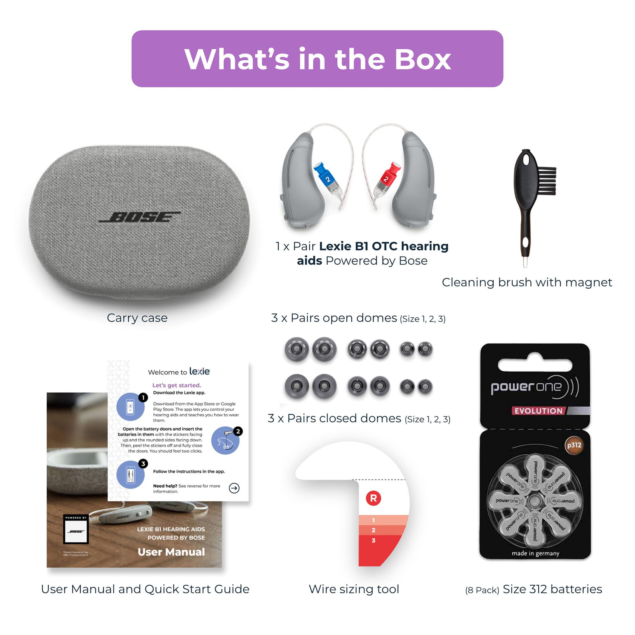 HSA Eligible Lexie B1 Powered by Bose Selffitting OTC Hearing Aids