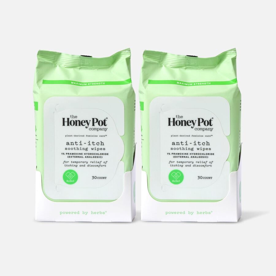 The Honey Pot Anti-Itch Wipes with 1% Pramoxine & Witch Hazel, 30 ct. (2-Pack), , large image number 0