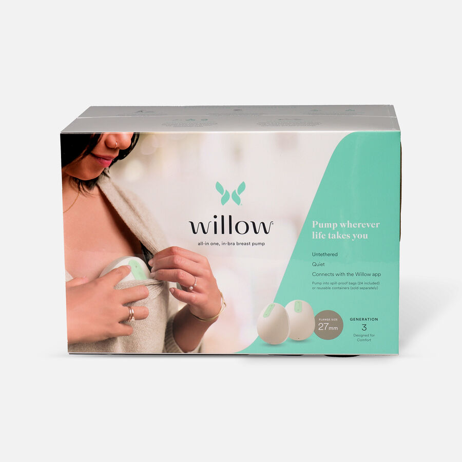 Willow Generation 3 Wearable Double Electric Breast Pump - White, , large image number 1