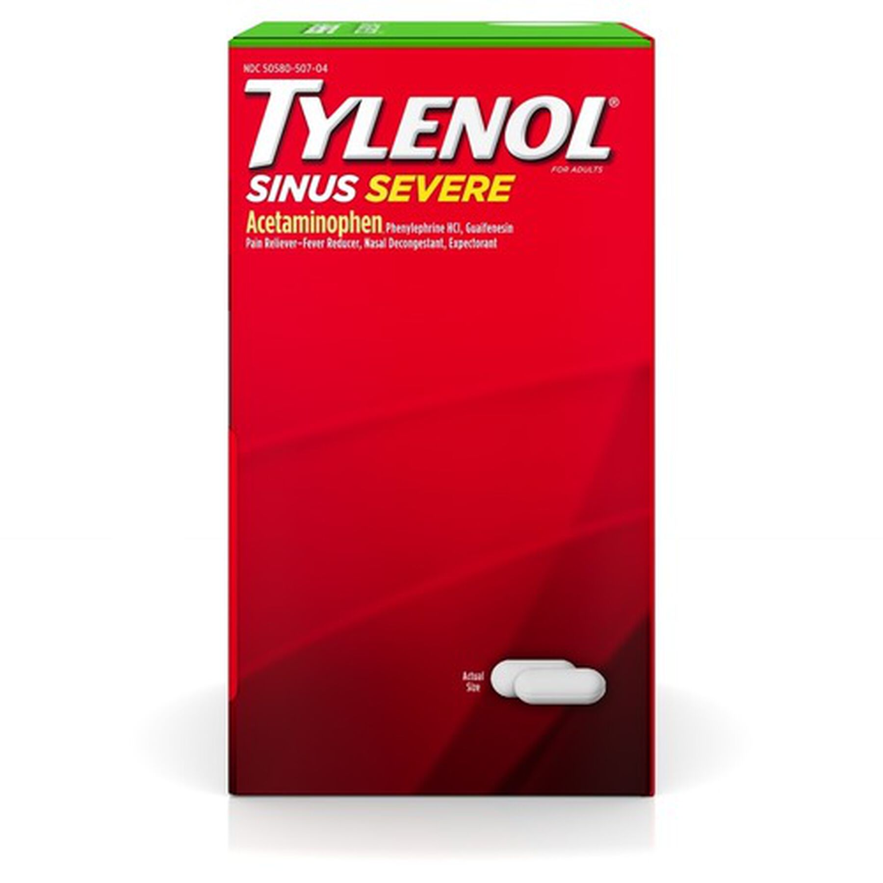 Tylenol Sinus Severe NonDrowsy Daytime Caplets, 50 Packs of 2 ct