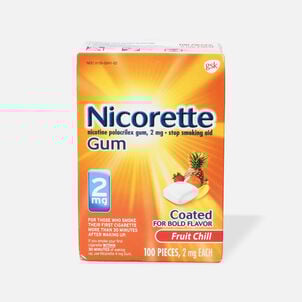Nicorette Nicotine Gum, Fruit Chill, 2mg
