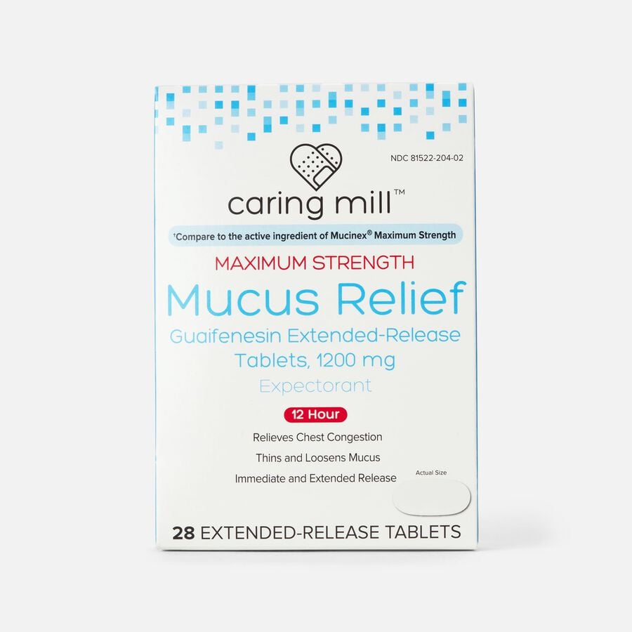 Caring Mill™ Mucus-ER Max Guaifenesin Extended-Release Bi-Layer Tablets, 28 ct., , large image number 0