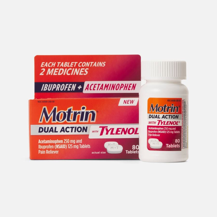 Motrin Dual Action with Tylenol Caplets, 80 ct., , large image number 0