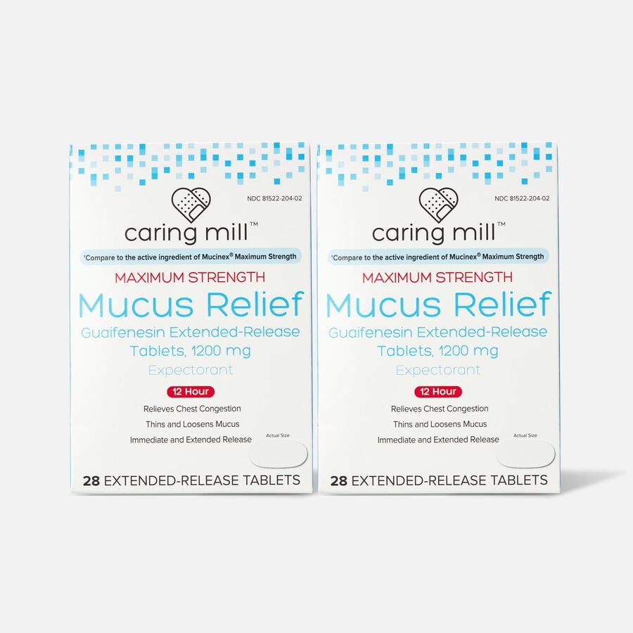 Caring Mill™ Mucus-ER Max Guaifenesin Extended-Release Bi-Layer Tablets, 28 ct. (2-Pack), , large image number 0
