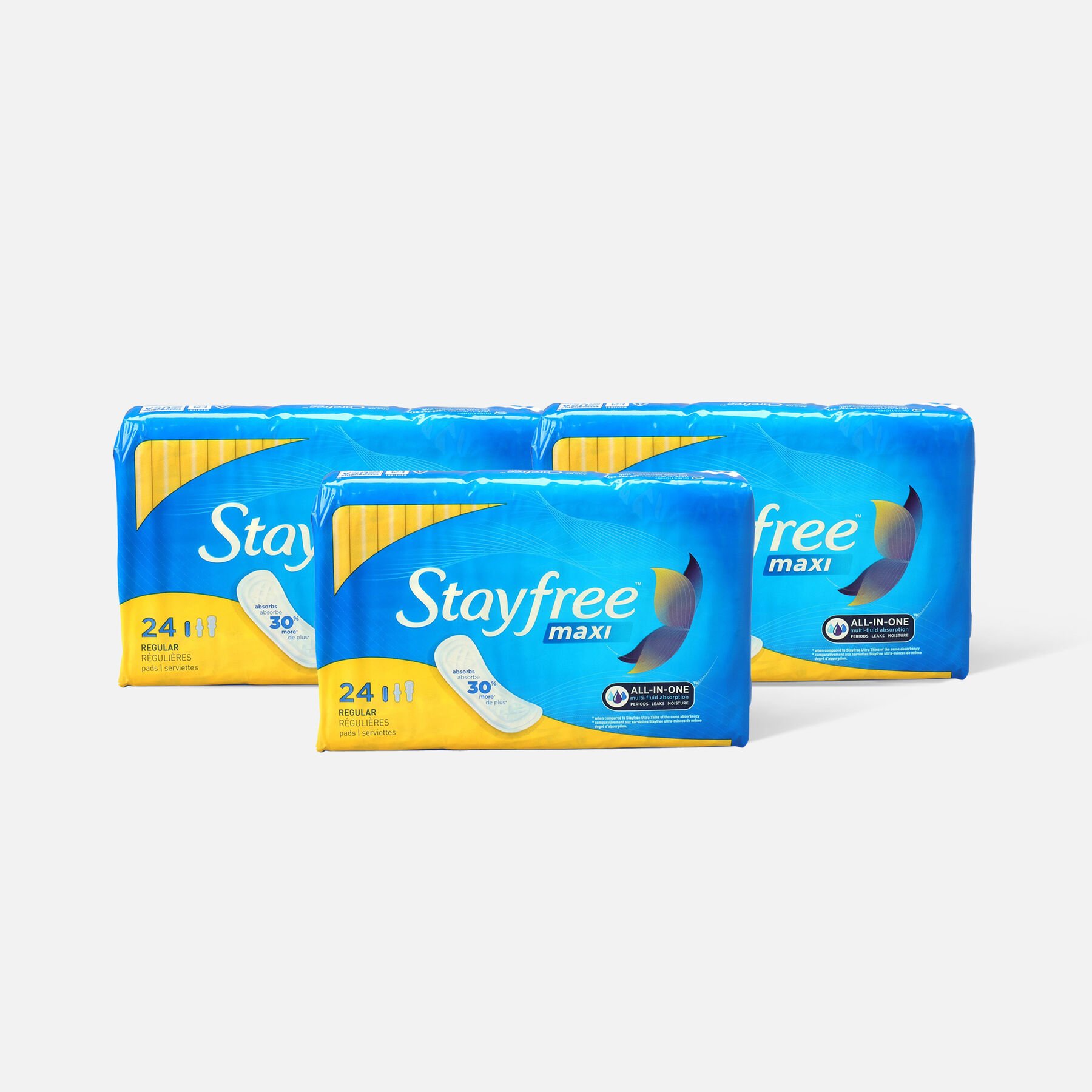 HSA Eligible Stayfree Maxi Pads Regular, 24 ct. (3Pack) HSA Eligible