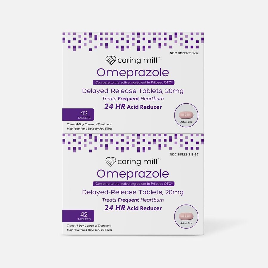 Caring Mill™ Omeprazole Delayed Release Tablets, 42 ct. (2-Pack), , large image number 0