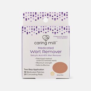 Caring Mill® Wart Remover Medicated Discs,18 ct. Medicated Patches and 20 Concealing Pads