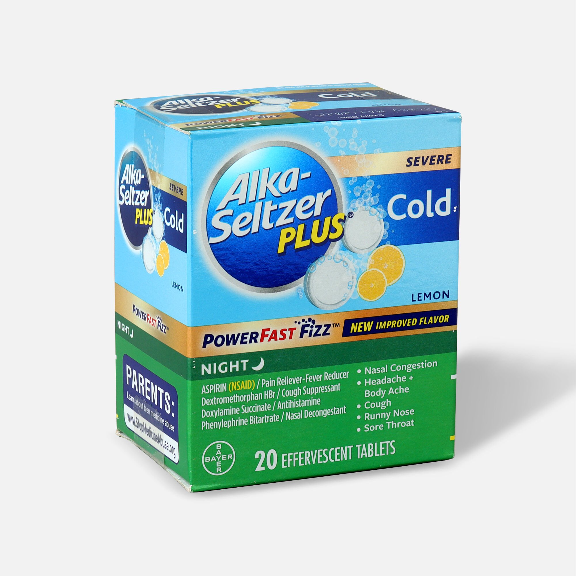 Alka-Seltzer Plus Cold PowerFast Fizz Night-time Effervescent Tablets ...