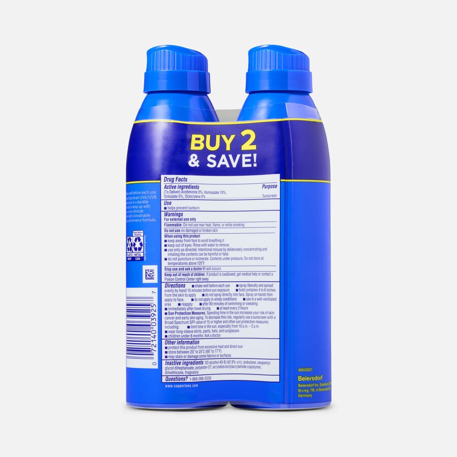 Coppertone Sport Sunscreen Spray SPF 50, 5.5 oz. - Twin Pack, , large image number 1