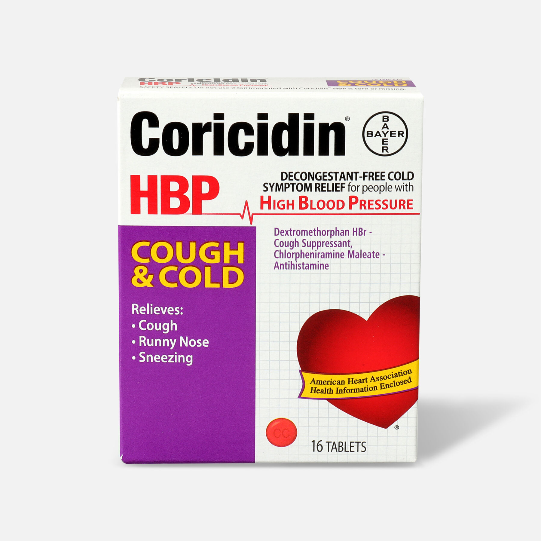 Coricidin Hpb Cold And Cough Tablets 16 Count 3508