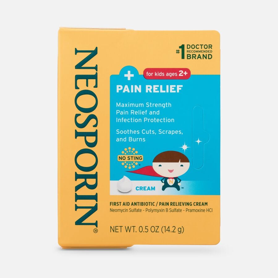 Neosporin Antibiotic + Pain Relief Cream for Kids, 0.5 oz., , large image number 0