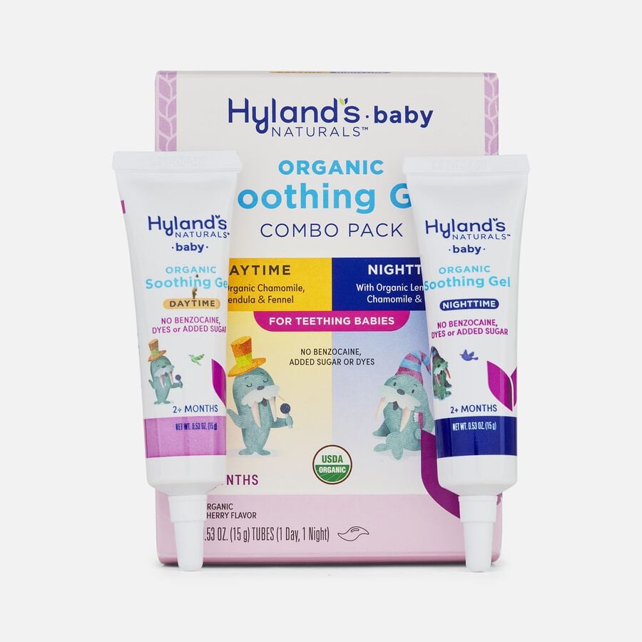 Hyland's Baby Organic Soothing Gel Day & Night Combo Pack, Cherry, Two 0.53 oz. Tubes, , large image number 0