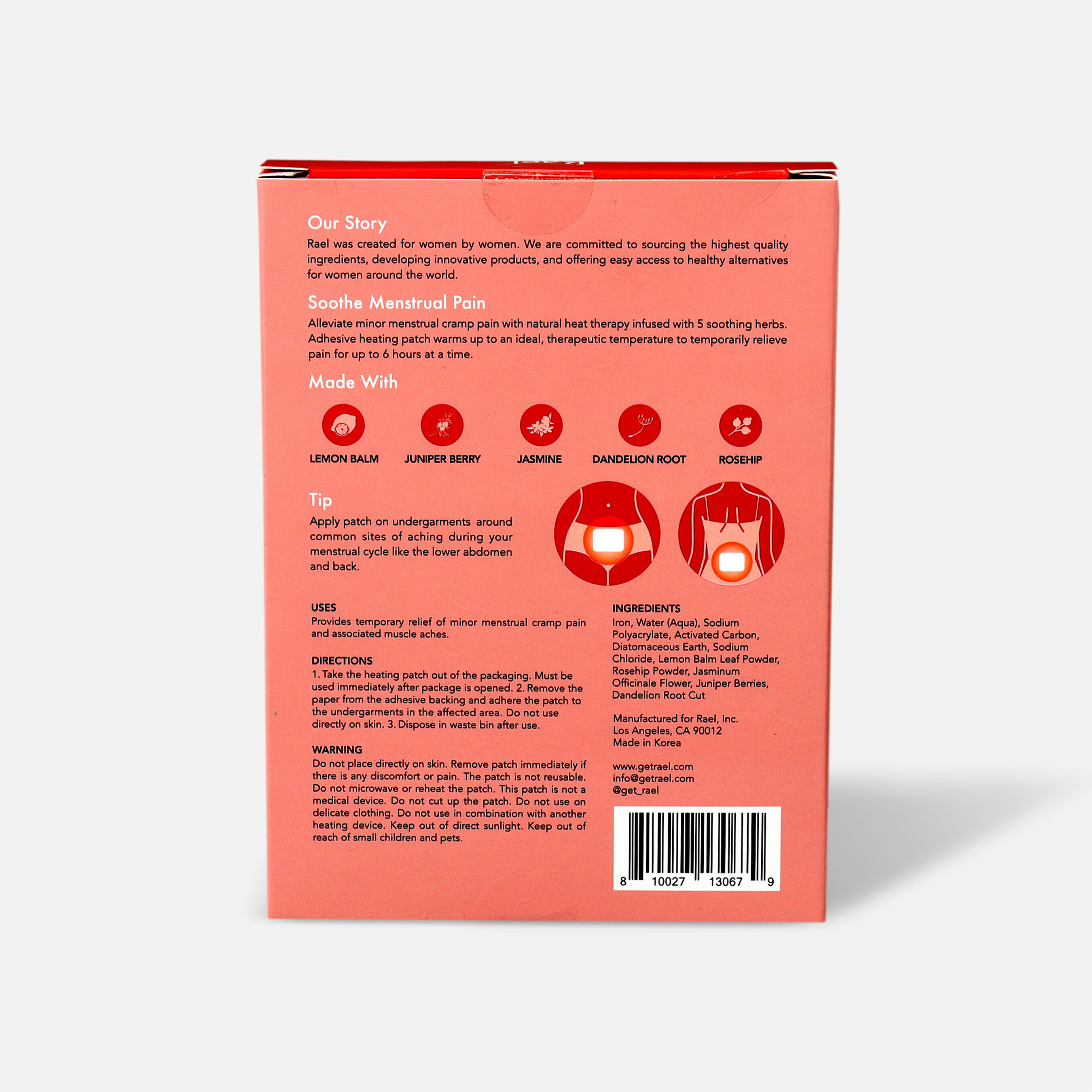 HSA Eligible Rael Heating Patch for Menstrual Cramps, 3ct