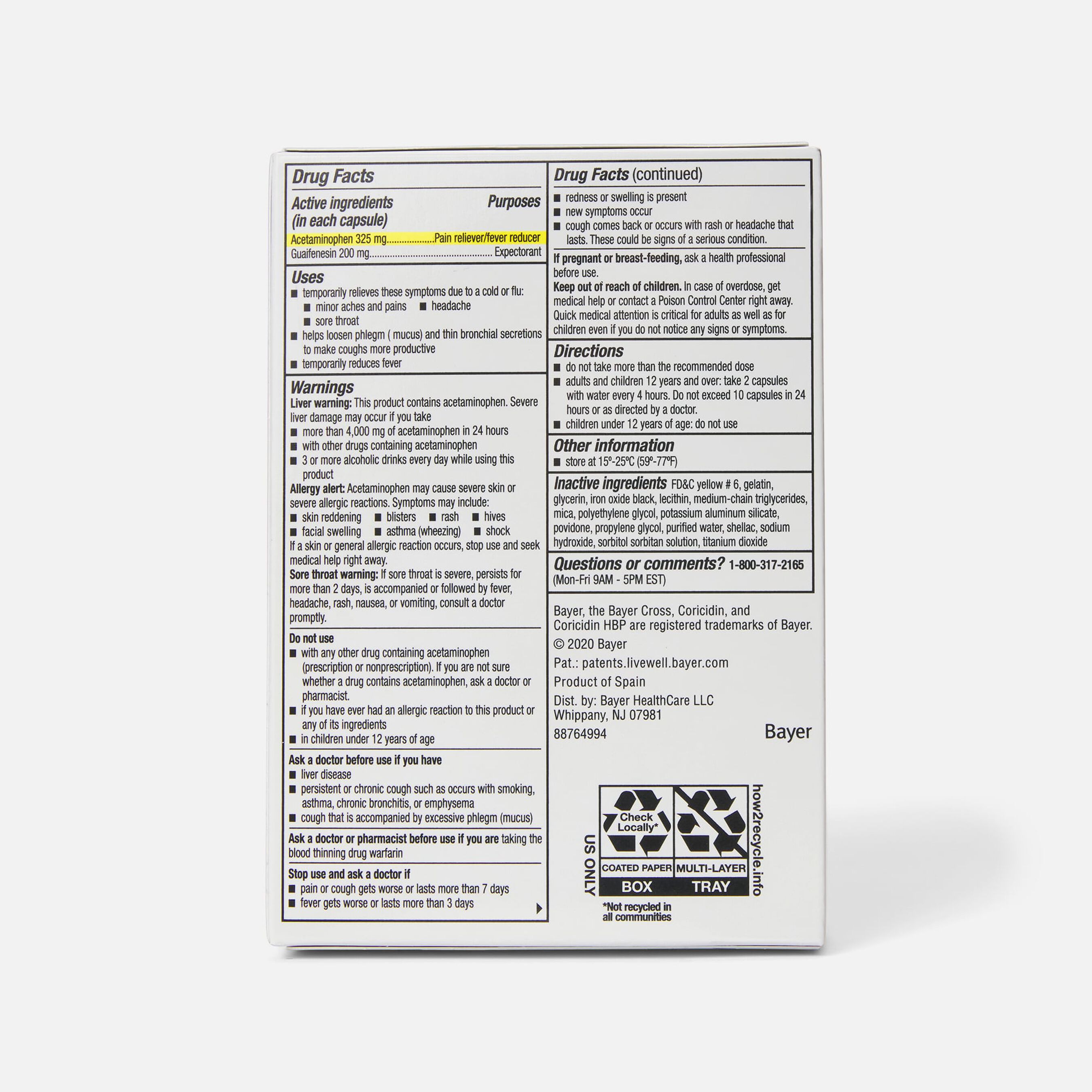 Coricidin HBP Maximum Strength Cold, Cough & Flu Medicine, Liquid Gels