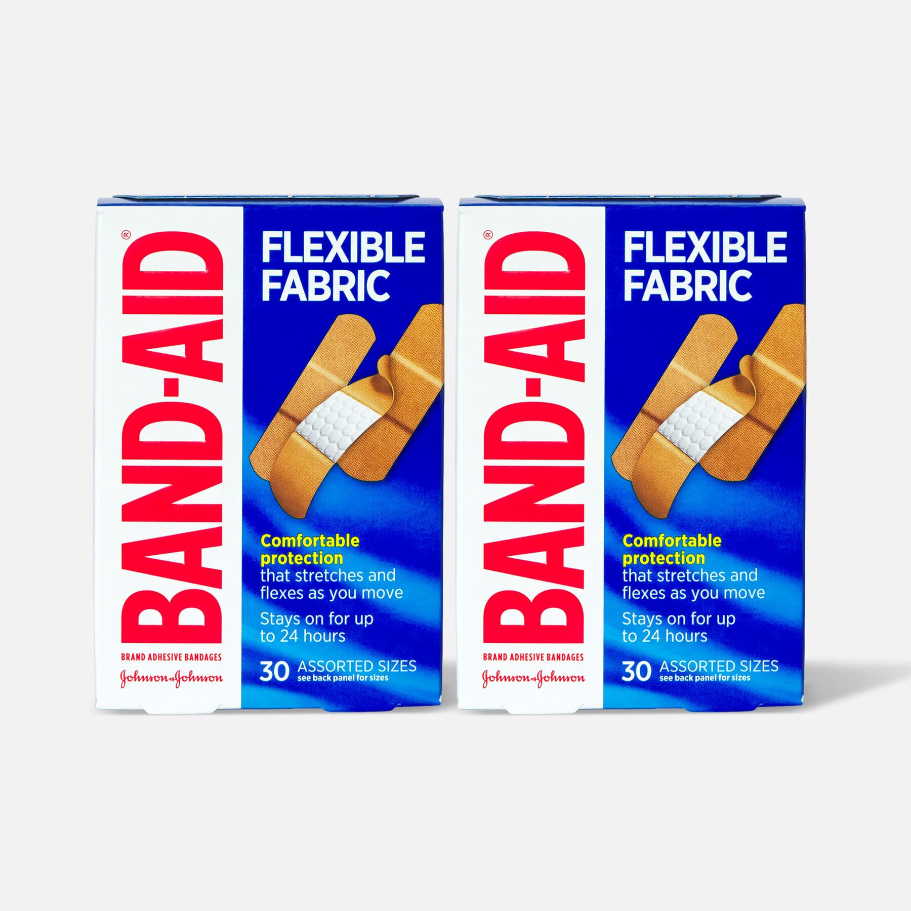 HSA Eligible BandAid Flexible Fabric Adhesive Bandages, Assorted, 30
