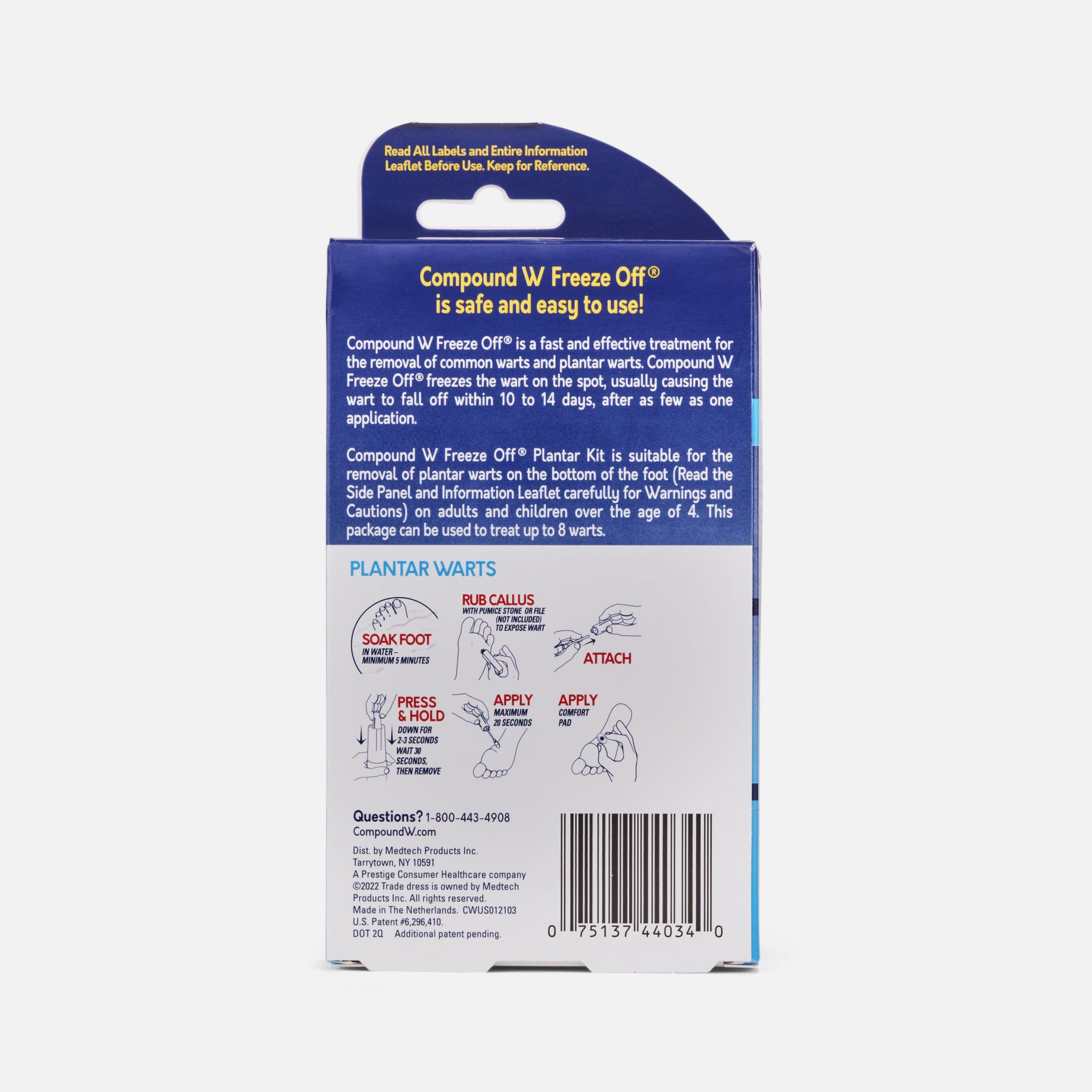 HSA Eligible Compound W Freeze Off Plantar Wart Removal System, 8 ea