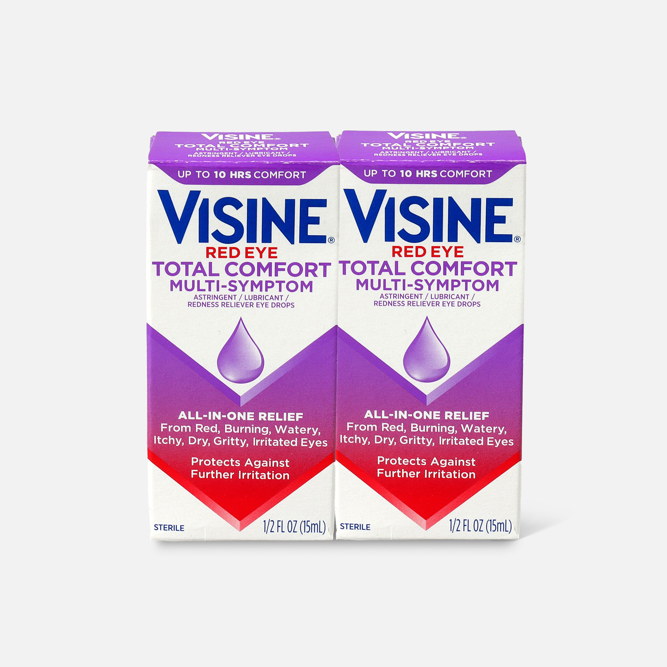 HSA Eligible Visine Red Eye Total Comfort MultiSymptom Eye Drops, .5