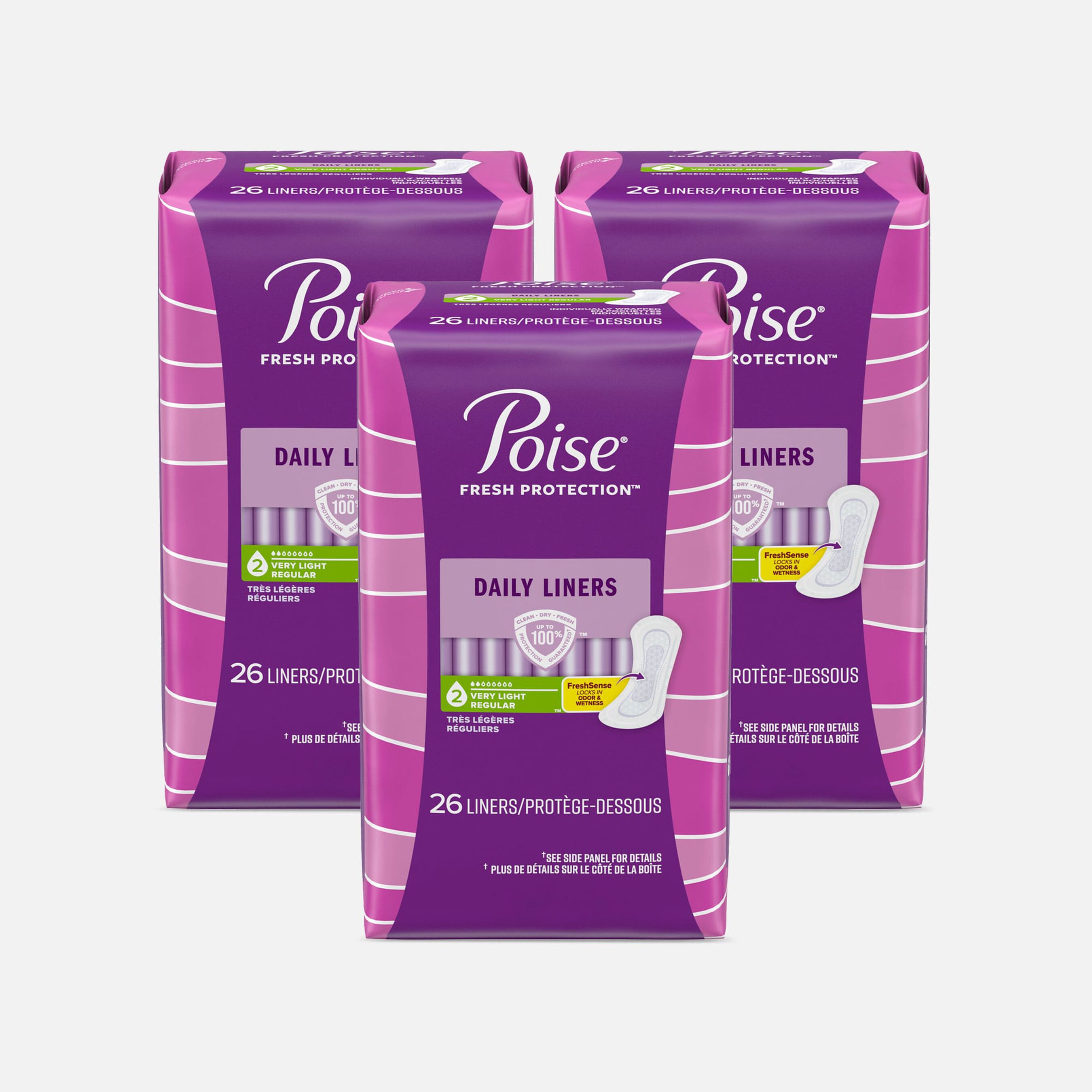 HSA Eligible Poise Pantyliners Very Light Absorbency, Regular, 26 ct