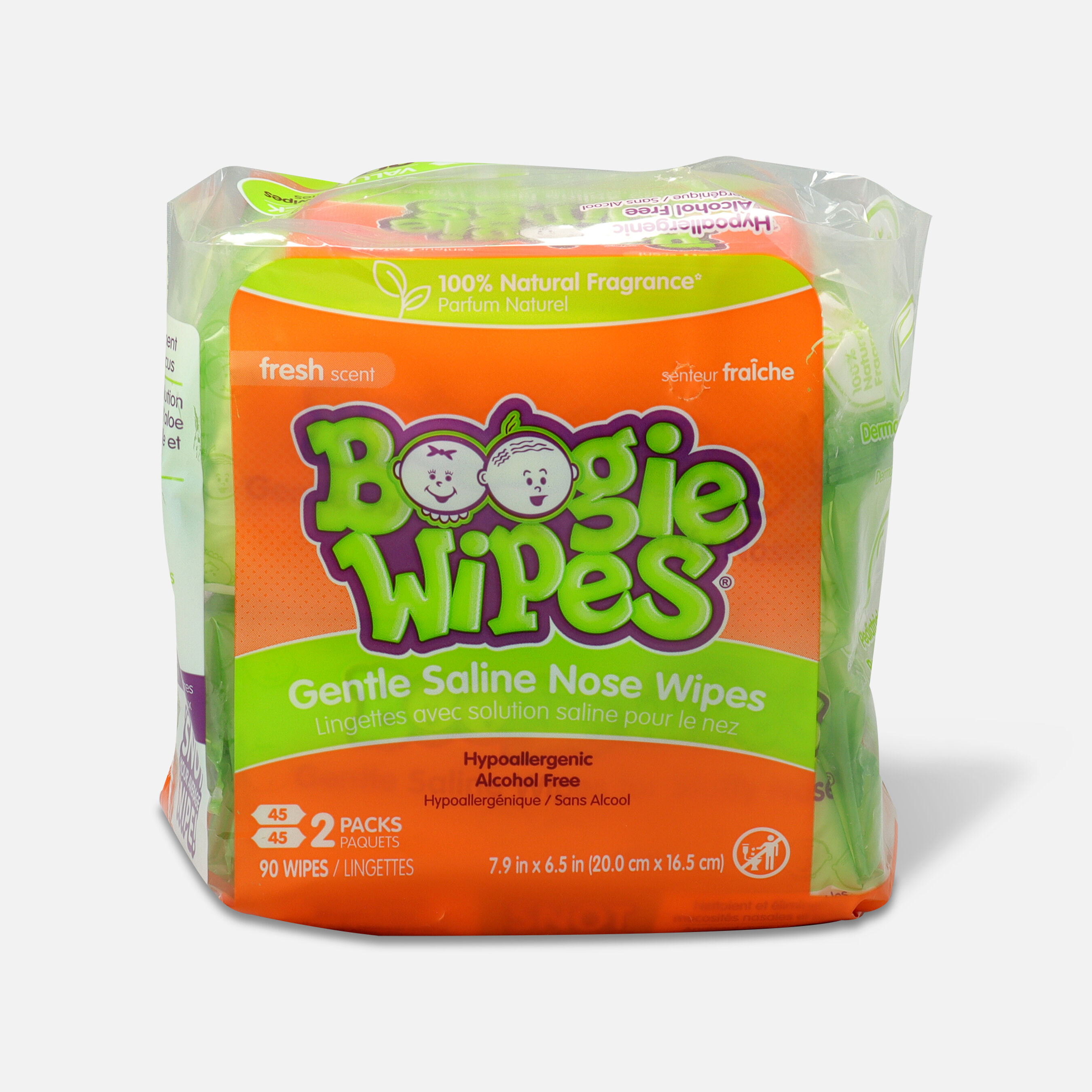Boogie Wipes Saline Nose Wipes, Fresh Scent, 45 ea