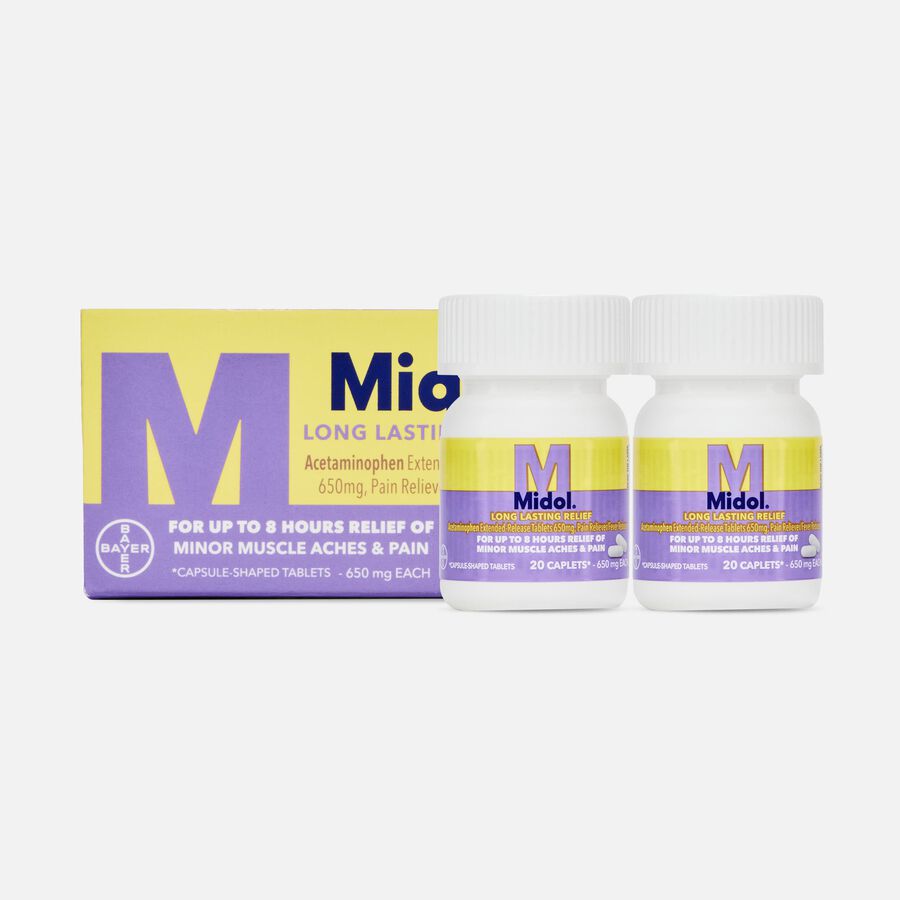 Midol Long Lasting Relief Caplets, 20 ct. (2-Pack), , large image number 0