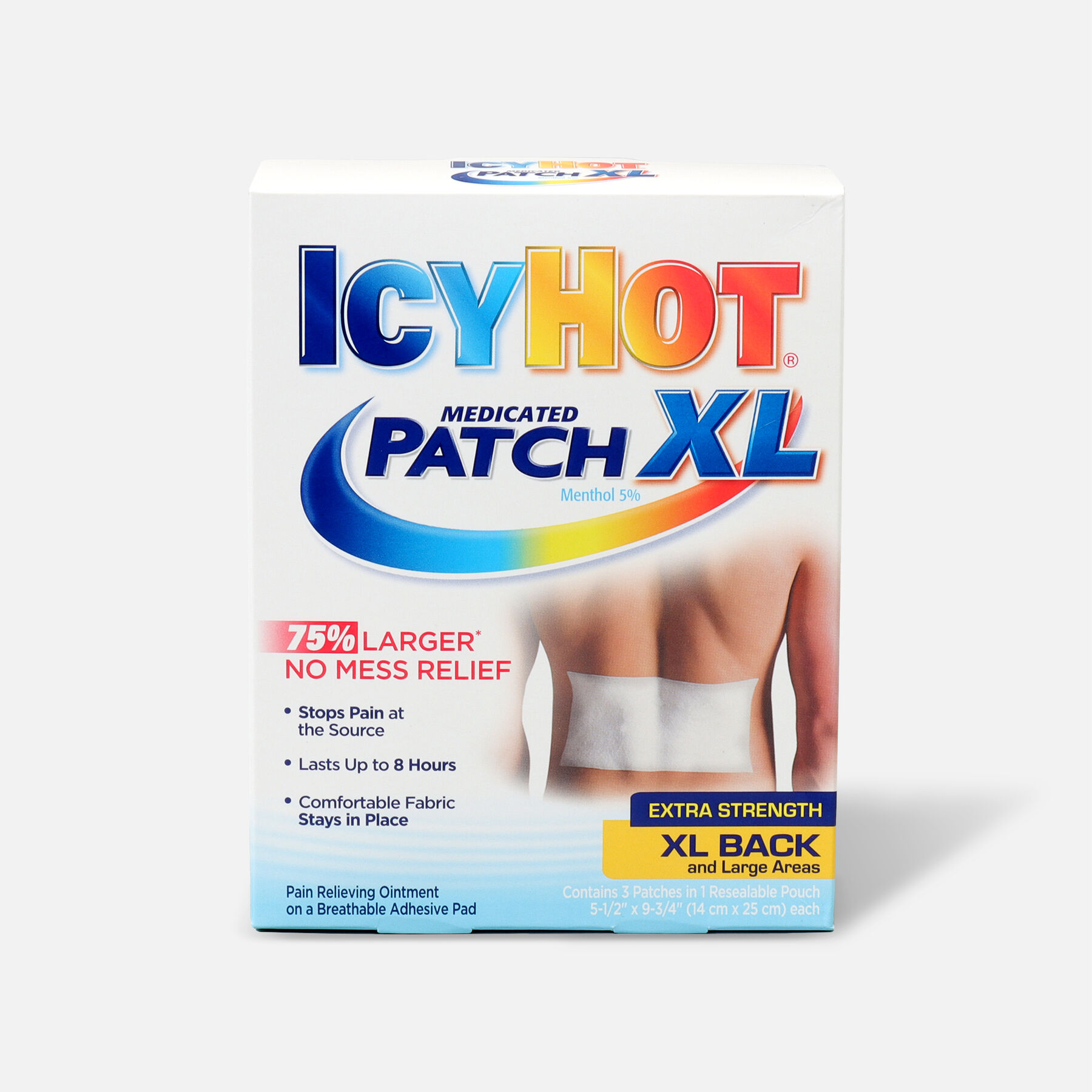 Icy Hot Medicated Patch XL Back and Large Areas, 3 ea