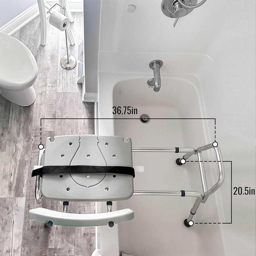 DMI® Sliding Transfer Bench Shower Chair with Cut-Out Seat, , large image number 3
